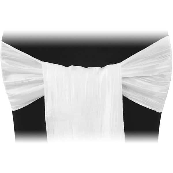 Accordion Crushed Taffeta Chair Sash – White | Rental Accordion Crushed Taffeta Chair Sash – White | Rental