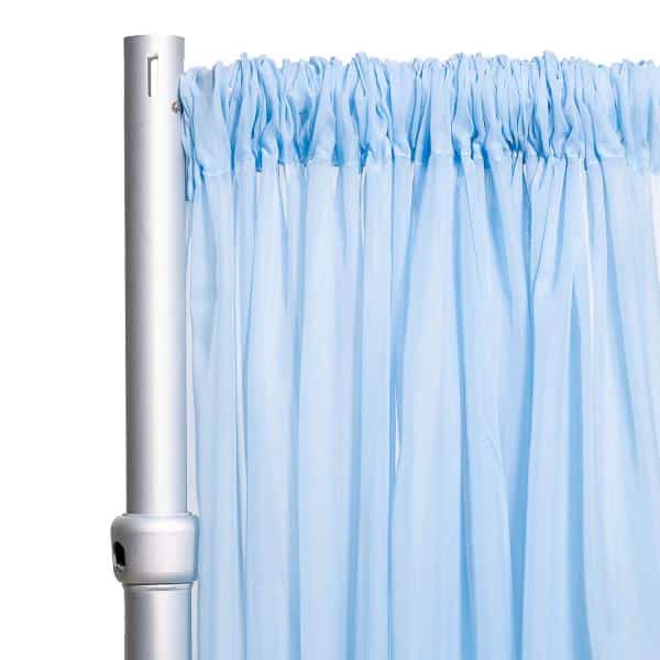 *FR* 10ft Wide Sheer Voile Curtain Panel by Eastern Mills w/ 4″ Pockets – Baby Blue | Rental