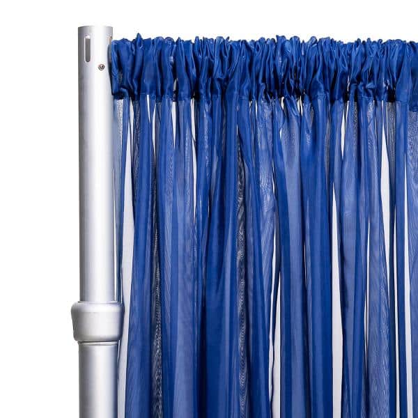 *FR* 10ft Wide Sheer Voile Curtain Panel by Eastern Mills w/ 4″ Pockets – Navy Blue | Rental