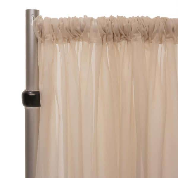 *FR* 10ft Wide Sheer Voile Curtain Panel by Eastern Mills w/ 4″ Pockets – Sand | Rental