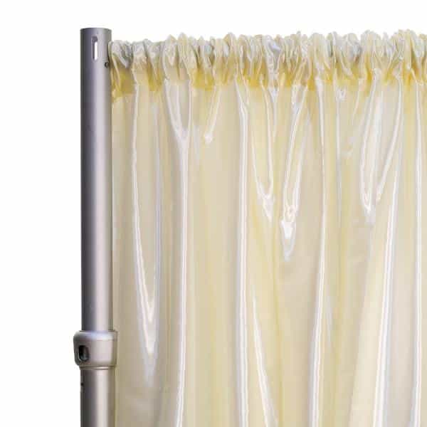*FR* Crushed Taffeta Drape Panel by Eastern Mills 9 1/2 FT Wide w/ 4″ Sewn Rod Pocket – Ivory | Rental