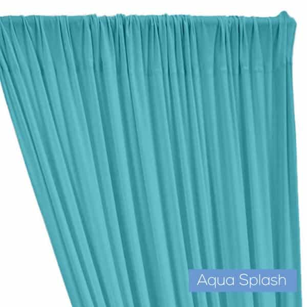 ITY Stretch Drape w/ Sewn Rod Pocket – Aqua Splash | Rental