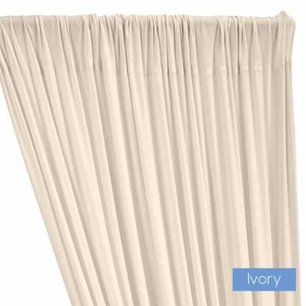 ITY Stretch Drape w/ Sewn Rod Pocket – Ivory | Rental ITY Stretch Drape w/ Sewn Rod Pocket – Ivory | Rental