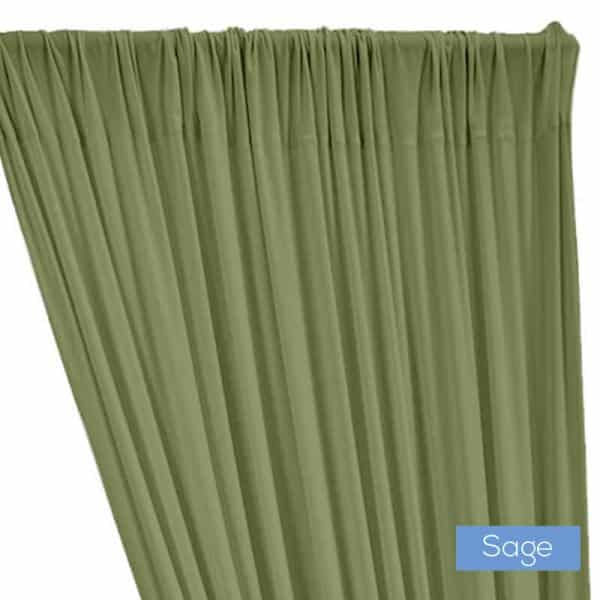 ITY Stretch Drape w/ Sewn Rod Pocket – Sage | Rental ITY Stretch Drape w/ Sewn Rod Pocket – Sage | Rental