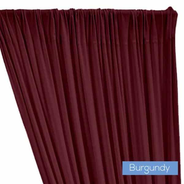 ITY Stretch Drape w/ Sewn Rod Pocket – Burgundy | Rental ITY Stretch Drape w/ Sewn Rod Pocket – Burgundy | Rental