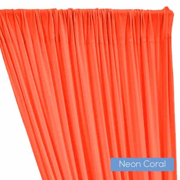 ITY Stretch Drape w/ Sewn Rod Pocket – Neon Coral | Rental ITY Stretch Drape w/ Sewn Rod Pocket – Neon Coral | Rental