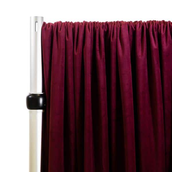 Lavish Velvet Wide Width Drape w/ Sewn Rod Pocket – Burgundy | Rental Lavish Velvet Wide Width Drape w/ Sewn Rod Pocket – Burgundy | Rental