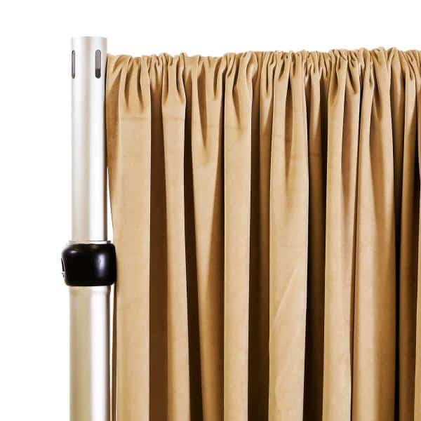 Lavish Velvet Wide Width Drape w/ Sewn Rod Pocket – Latte | Rental Lavish Velvet Wide Width Drape w/ Sewn Rod Pocket – Latte | Rental