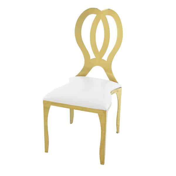Stainless Steel Modern Double Loop Emma Dining Event Chair – Gold | Rental Stainless Steel Modern Double Loop Emma Dining Event Chair – Gold | Rental