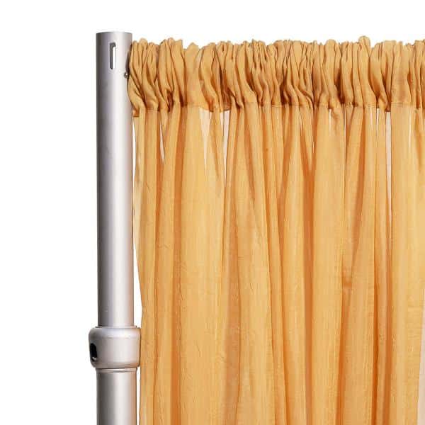 *FR* 10ft Wide Sheer Voile Curtain Panel by Eastern Mills w/ 4″ Pockets – Gold | Rental