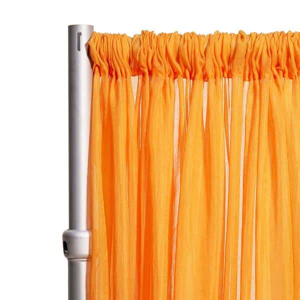 *FR* 10ft Wide Sheer Voile Curtain Panel by Eastern Mills w/ 4″ Pockets – Orange | Rental