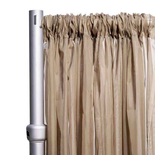 *FR* Crushed Sheer Voile Curtain Panel by Eastern Mills w/ 4″ Pockets – 10ft Wide – Taupe | Rental *FR* Crushed Sheer Voile Curtain Panel by Eastern Mills w/ 4″ Pockets – 10ft Wide – Taupe | Rental