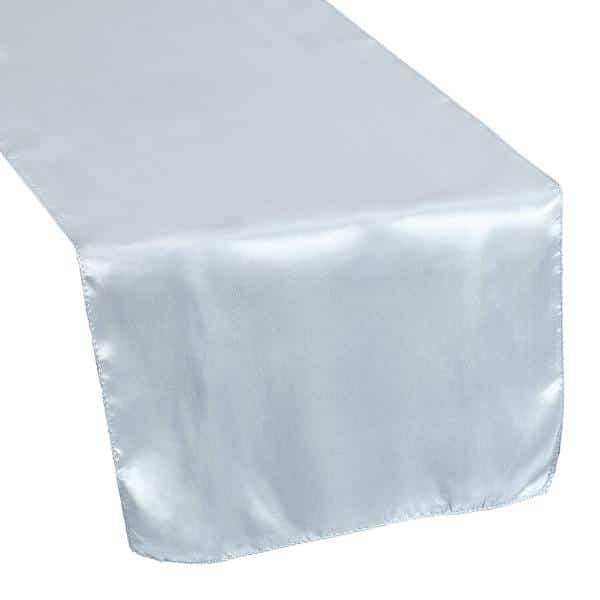 Sleek Satin Runner 14″ x 108″ – Dusty Blue | Rental Sleek Satin Runner 14″ x 108″ – Dusty Blue | Rental