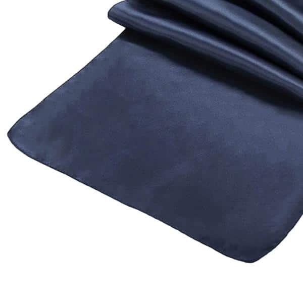 Sleek Satin Runner 14″ x 108″ – Navy Blue | Rental