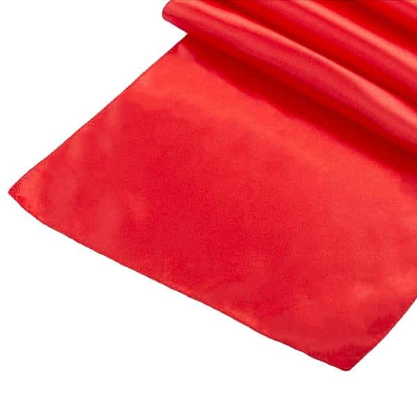 Sleek Satin Runner 14″ x 108″ – Red | Rental