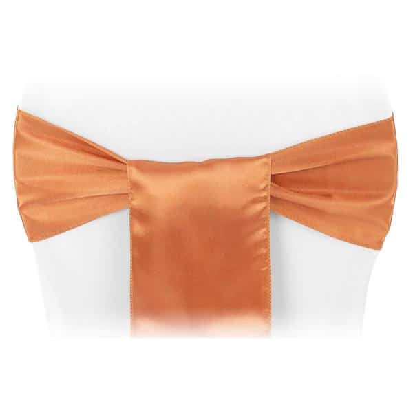 Sleek Satin Sash 6″ x 108″ – Burnt Orange | Rental