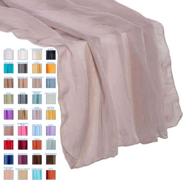 Sheer Table Runner – 27″ x 118″ – 37 Color Options! | Rental