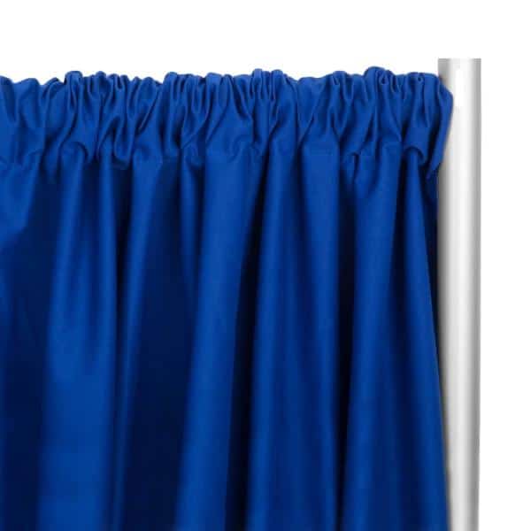 IFR Poly Premier Cloth Drape Panel by Eastern Mills w/ Sewn Rod Pocket – Expo Blue | Rental IFR Poly Premier Cloth Drape Panel by Eastern Mills w/ Sewn Rod Pocket – Expo Blue | Rental