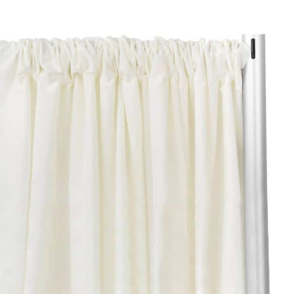 IFR Poly Premier Cloth Drape Panel by Eastern Mills w/ Sewn Rod Pocket – Ivory | Rental IFR Poly Premier Cloth Drape Panel by Eastern Mills w/ Sewn Rod Pocket – Ivory | Rental