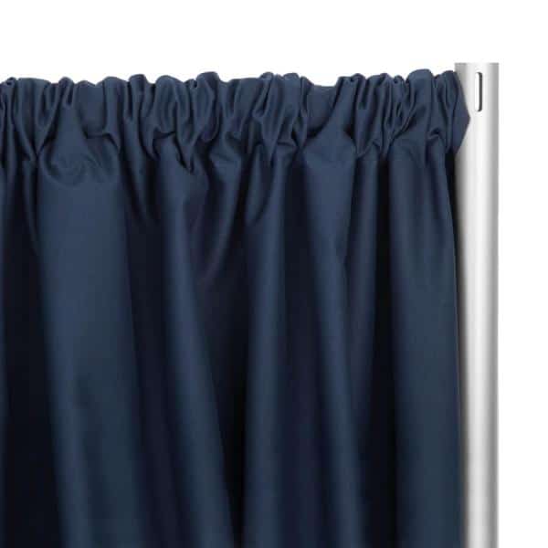 IFR Poly Premier Cloth Drape Panel by Eastern Mills w/ Sewn Rod Pocket – Navy Blue | Rental IFR Poly Premier Cloth Drape Panel by Eastern Mills w/ Sewn Rod Pocket – Navy Blue | Rental