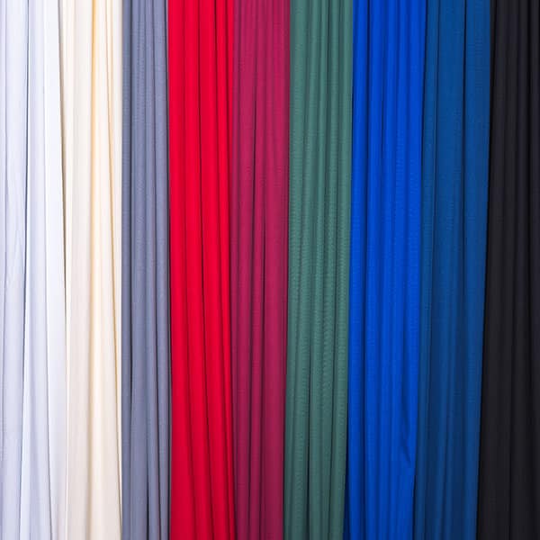 Poly Premier Plus “Poly Satin” by Eastern Mills – Cloth Drape Panel w/ Sewn Rod Pocket – 8ft | Rental Poly Premier Plus “Poly Satin” by Eastern Mills – Cloth Drape Panel w/ Sewn Rod Pocket – 8ft | Rental