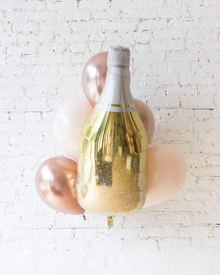 Glam Tan – Champagne Foil and 11in Balloons – bouquet of 7 | Rental