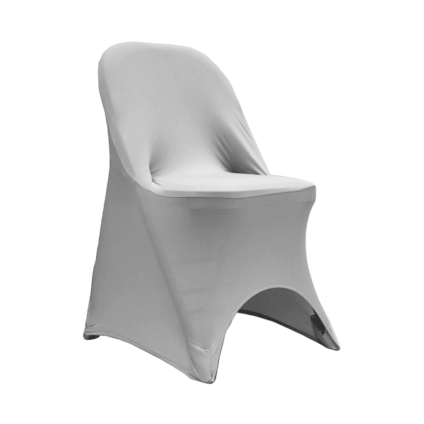 200 GSM Grade A Quality Folding Chair Cover By Eastern Mills – Spandex/Lycra – Silver | Rental 200 GSM Grade A Quality Folding Chair Cover By Eastern Mills – Spandex/Lycra – Silver | Rental