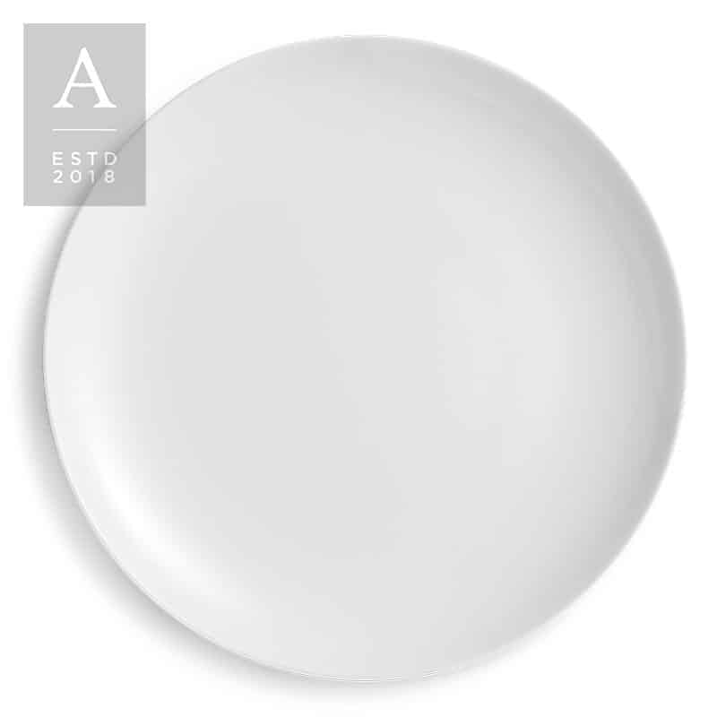 Iris White Coupe Charger Plate | Rental