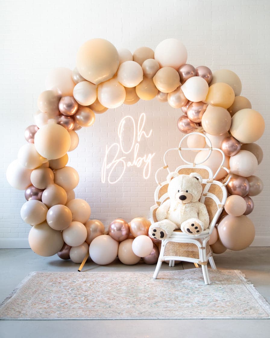 Petits Pastels – Circle Frame Install Piece with Neon Sign | Rental