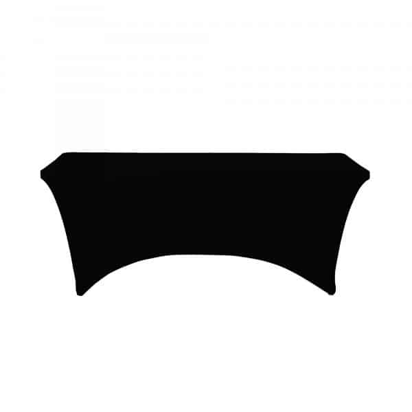 Decostar™ Spandex Rectangle Table Covers 6ft – Black | Rental