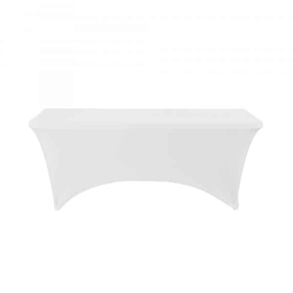 Decostar™ Spandex Rectangle Table Covers 6ft – White | Rental
