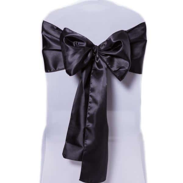 DecoStar™ Black Deco Satin Chair Sash – 8″ x 108″ – 10 PACK | Rental DecoStar™ Black Deco Satin Chair Sash – 8″ x 108″ – 10 PACK | Rental