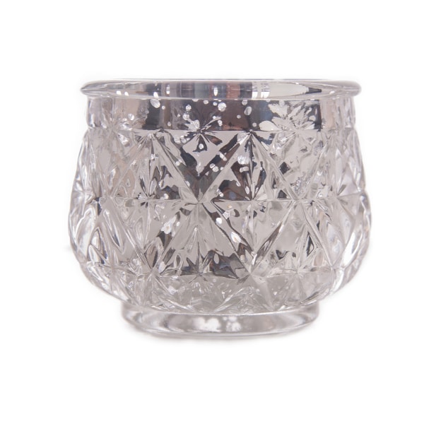 DecoStar™ 2 1/2″ Glam Diamond Etched Mercury Glass Candle/Votive Holder – Silver – 6 PACK | Rental