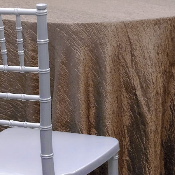 BROWN – *FR* Crushed Taffeta Tablecloth by Eastern Mills – Many Size Options | Rental