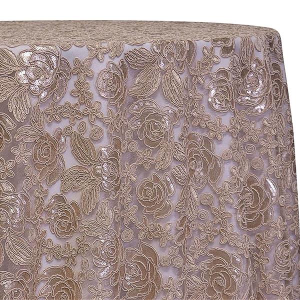 Champagne – Sweetheart Lace Overlay by Eastern Mills – Many Size Options | Rental