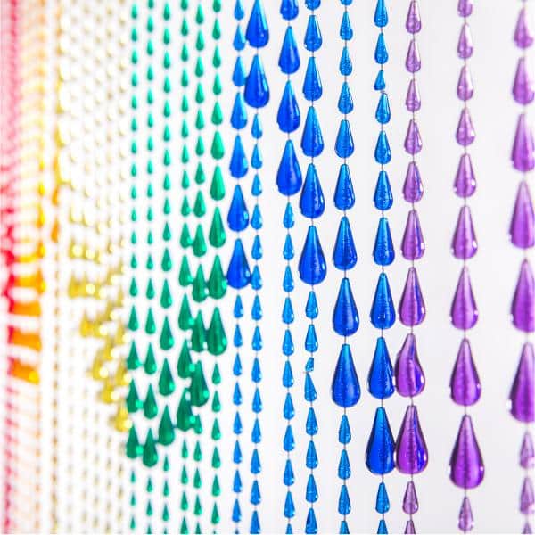 DecoStar™ 6ft Rainbow Iridescent Raindrop Curtain | Rental DecoStar™ 6ft Rainbow Iridescent Raindrop Curtain | Rental