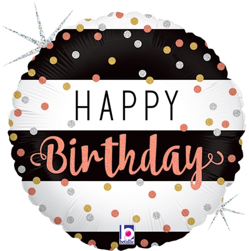 18″ Birthday Rose Gold Holographic Metallic Balloon | Purchase | Rental 18″ Birthday Rose Gold Holographic Metallic Balloon | Purchase | Rental