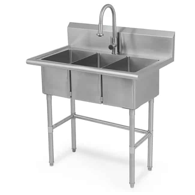 3-Bowl Sink with Faucet | Rental 3-Bowl Sink with Faucet | Rental