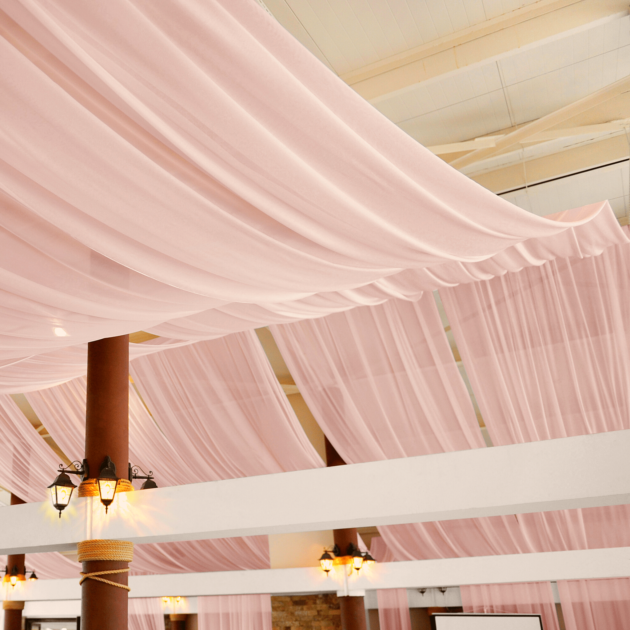 30ft Ceiling/Curtain Draping Sheer Voile Flame Retardant (FR) – Blush | Rental 30ft Ceiling/Curtain Draping Sheer Voile Flame Retardant (FR) – Blush | Rental
