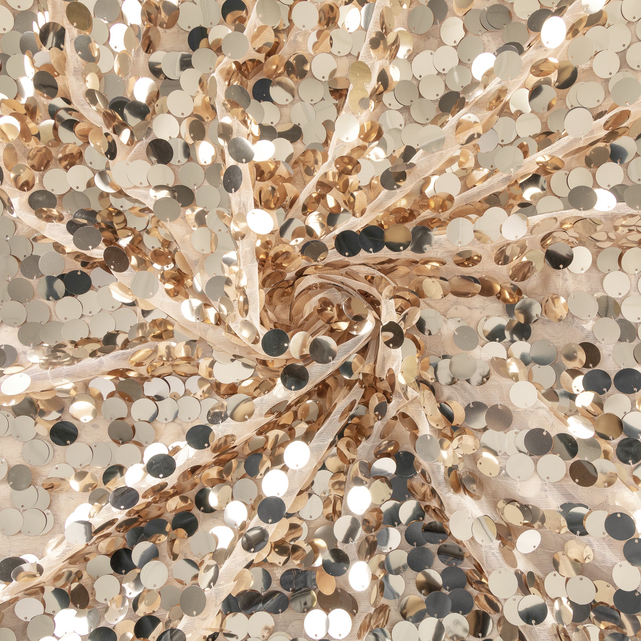10 yards Large Payette Sequins Fabric Bolt – Champagne | Rental 10 yards Large Payette Sequins Fabric Bolt – Champagne | Rental