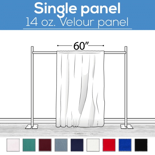 14 oz. (IFR) Production Performance Polyester Velour by Eastern Mills – Sewn Drape Panel w/ 4″ Rod Pockets – 8ft | Rental