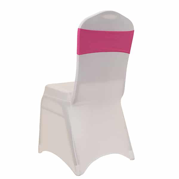 DecoStar™ 5" Wide Spandex Chair Band - Fuchsia - 10 PACK | Rental