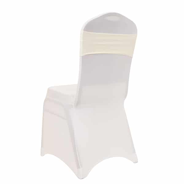 DecoStar™ 5″ Wide Spandex Chair Band – Ivory – 10 PACK | Rental DecoStar™ 5″ Wide Spandex Chair Band – Ivory – 10 PACK | Rental