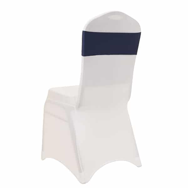 DecoStar™ 5" Wide Spandex Chair Band - Navy Blue - 10 PACK | Rental