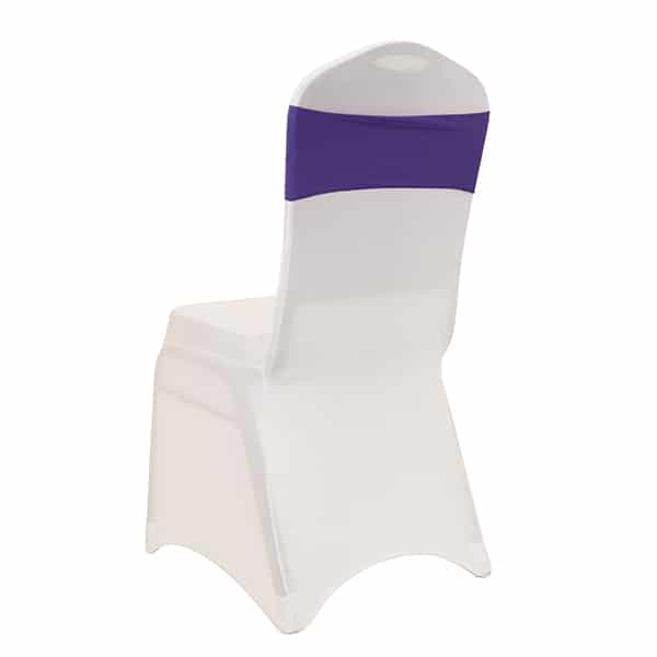 DecoStar™ 5" Wide Spandex Chair Band - Purple - 10 PACKS | Rental