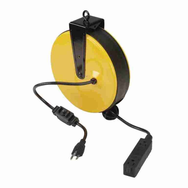 30 ft. x 16/3 Gauge Retractable Cord Reel with Triple Tap, Black | Rental 30 ft. x 16/3 Gauge Retractable Cord Reel with Triple Tap, Black | Rental
