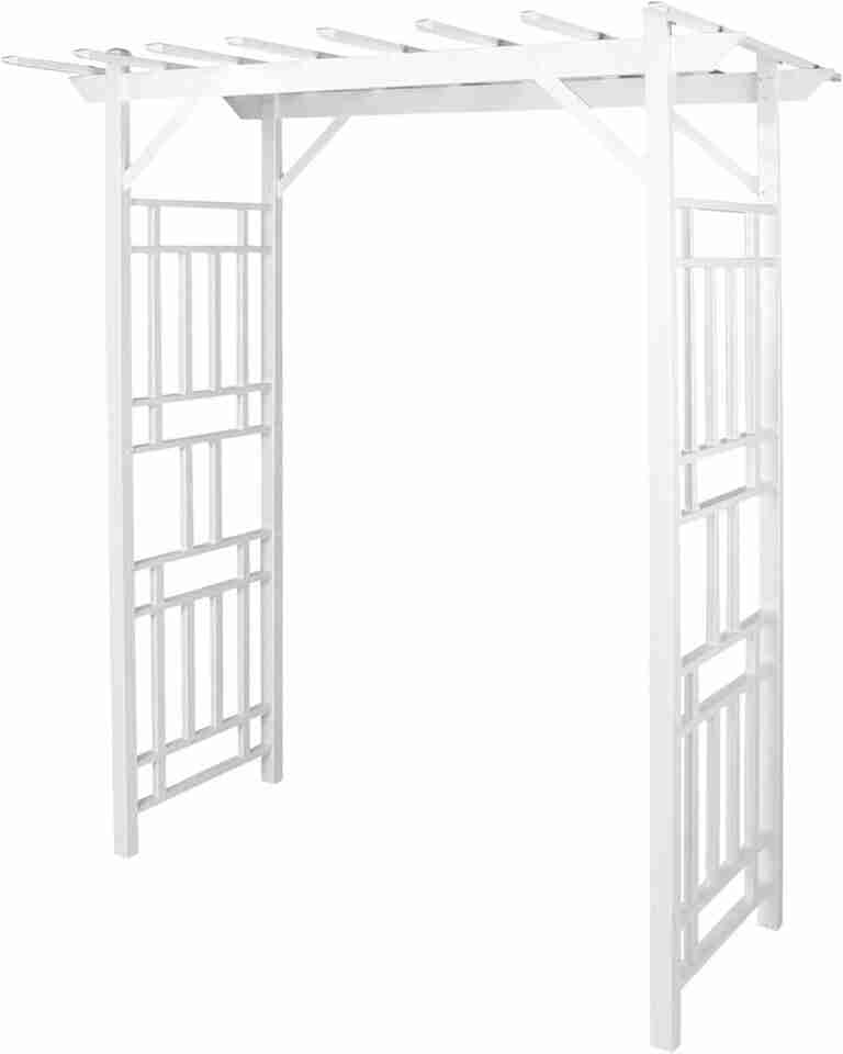 Dura-Trel Wellington Arbor, Vinyl Garden Archway for Outdoors, White, 72″ x 85″ – Backyard Decorative Arch for Pathways & Entrances w/ Trellis Sides for Climbing Plants, Vines & Flowers : Vinyl Arbors : Patio, Lawn & Garden | Rental