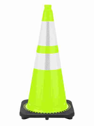 28″ Traffic Cone Black Base, 7 lbs w/ 6″ & 4″ 3M Reflective Collar – Lime Green | Rental 28″ Traffic Cone Black Base, 7 lbs w/ 6″ & 4″ 3M Reflective Collar – Lime Green | Rental
