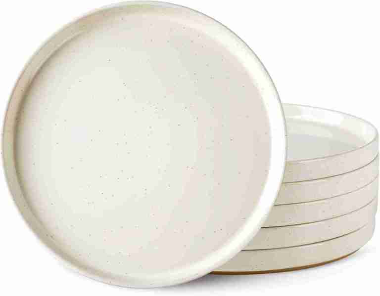| AmorArc Ceramic Dinner Plates Set of 6, 10.25 Inch Stoneware Plates for Kitchen,Modern Flat Dinnerware Dishes Set,Microwave& Dishwasher Safe, Scratch Resistant-Beige Dinner Plates | Rental