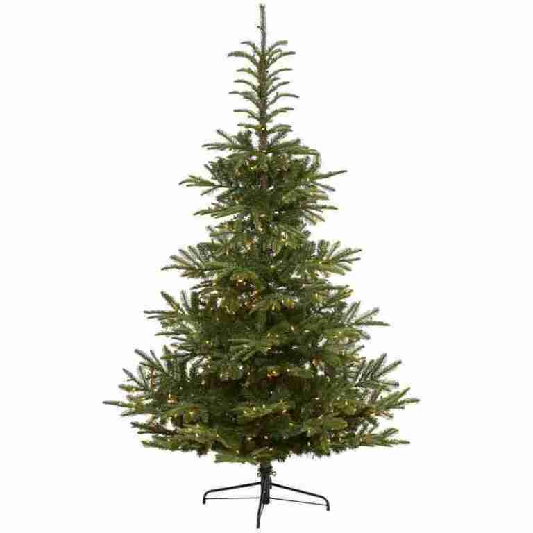 7.5’ Layered Washington Spruce Artificial Christmas Tree with 550 Clear LED Lights and 1325 Bendable Branches | Rental
